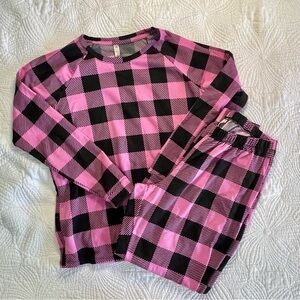 Pink and Black Plaid Pajama Set